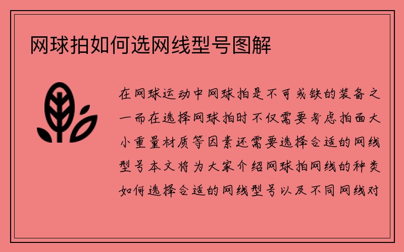 网球拍如何选网线型号图解